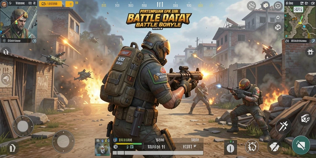 Gameplay seru dan menegangkan di 55RT saat pertempuran berlangsung.
