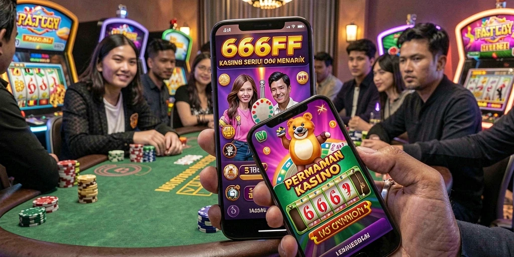 Tampilan imersif gameplay Kasino 666FF dengan efek visual yang menarik.