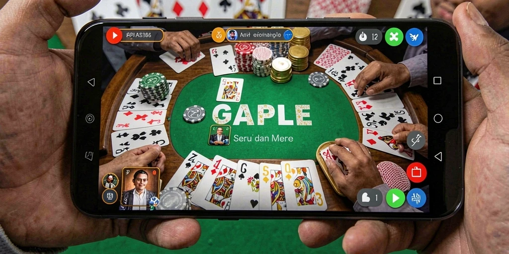 Screenshot gameplay API36 menunjukkan serunya bermain Gaple secara online.