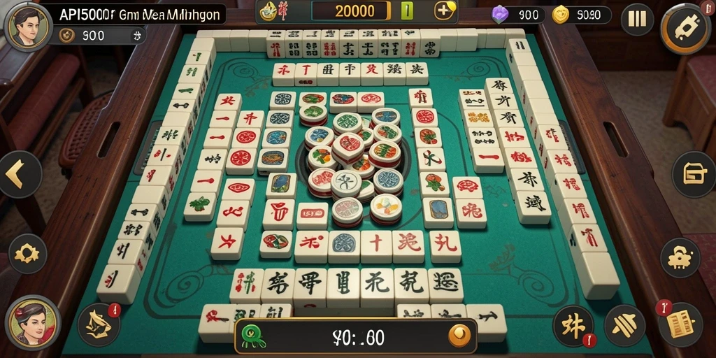 Tampilan menarik dari gameplay Mahjong API5000.