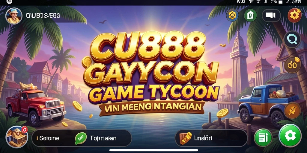 Screenshot utama CU888 menampilkan gameplay menarik dalam membangun kerajaan bisnis.