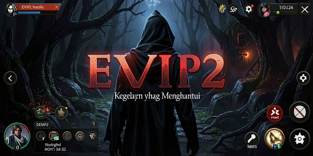 Tampilan menyeramkan dari gameplay EVIP2 saat menghadapi kegelapan.