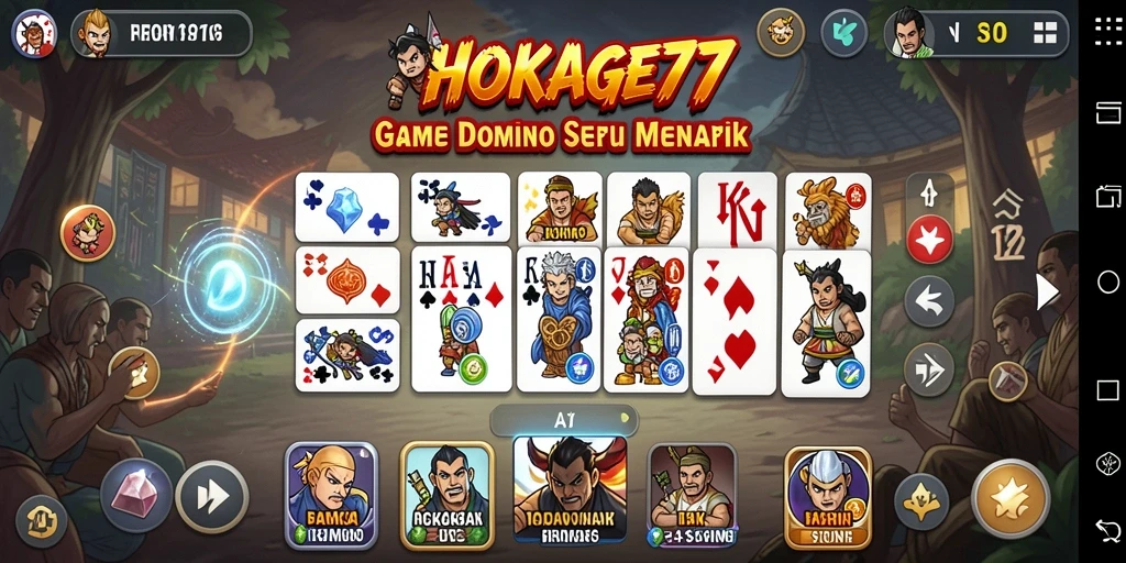 Screenshot utama HOKAGE77 menampilkan gameplay seru Domino.