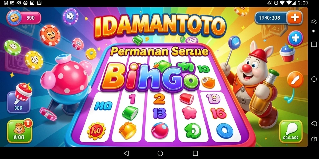 Tampilan gameplay seru dari IDAMANTOTO dengan kartu Bingo yang menarik.