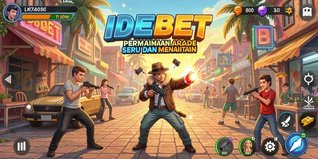 Screenshot gameplay IDEBET menampilkan aksi seru dalam permainan Arcade.