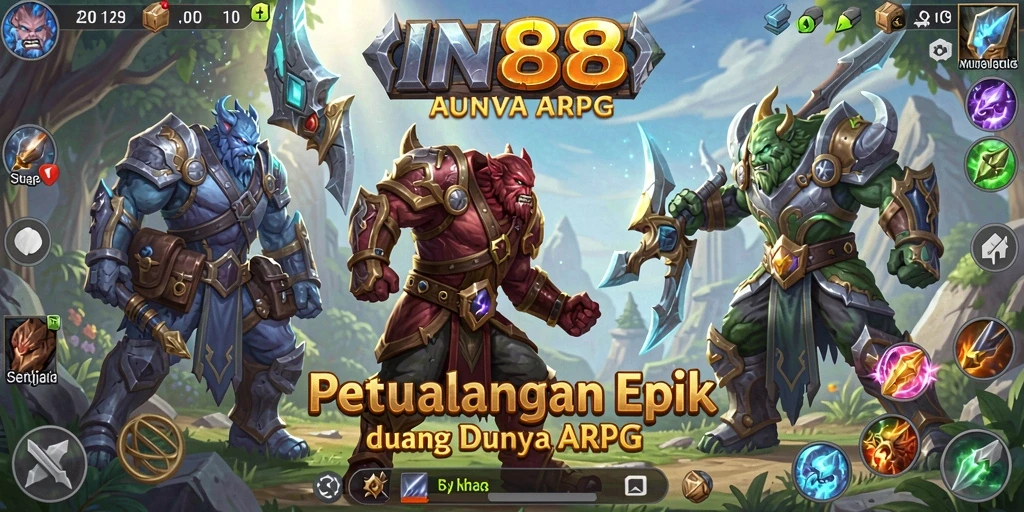 Screenshot menunjukkan pertarungan epik di dunia ARPG yang menakjubkan.