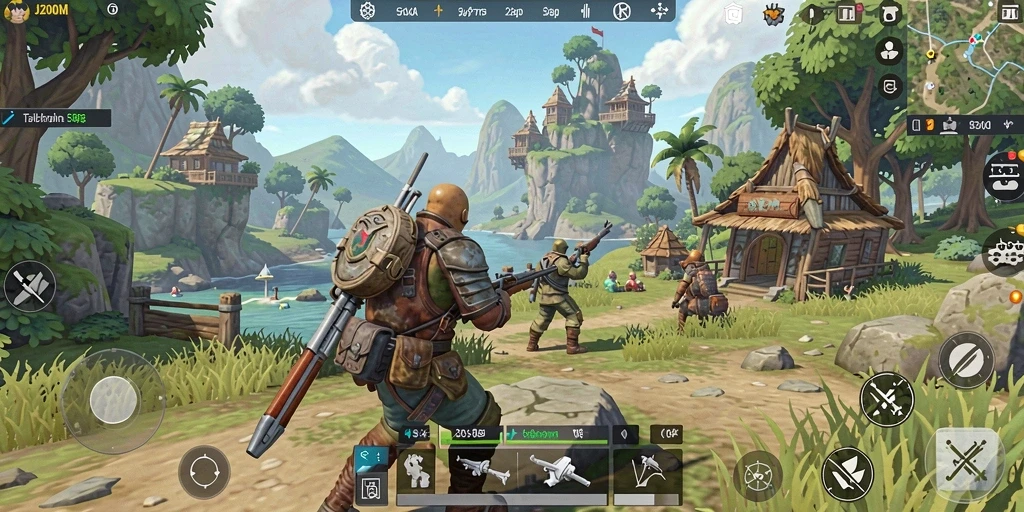 Tangkapan layar gameplay di dunia terbuka J200M yang menakjubkan.
