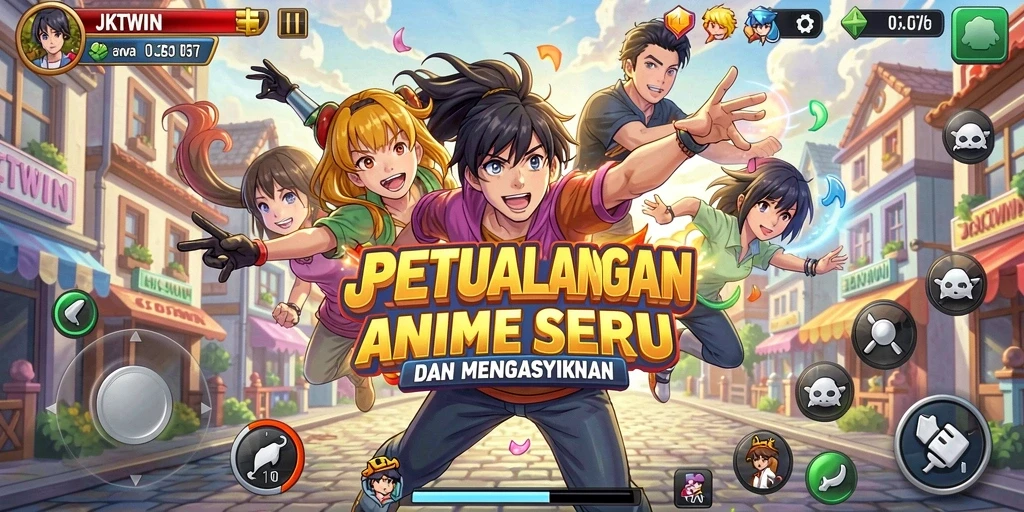 Screenshot JKTWIN menunjukkan aksi seru di dunia Anime.
