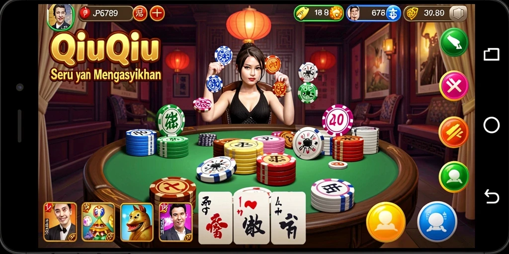 Tampilan gameplay seru dalam QiuQiu JP6789.