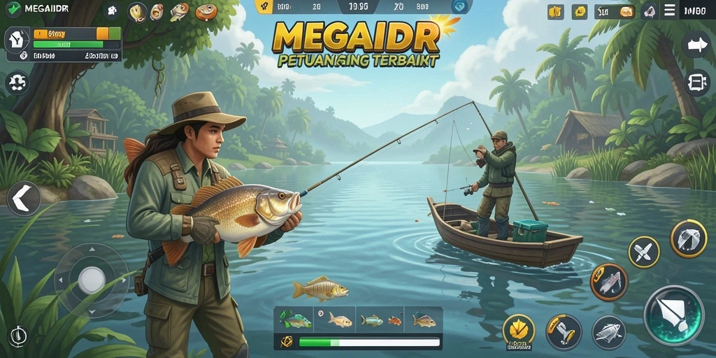 Tangkapan ikan yang mengesankan di gameplay MEGAIDR.
