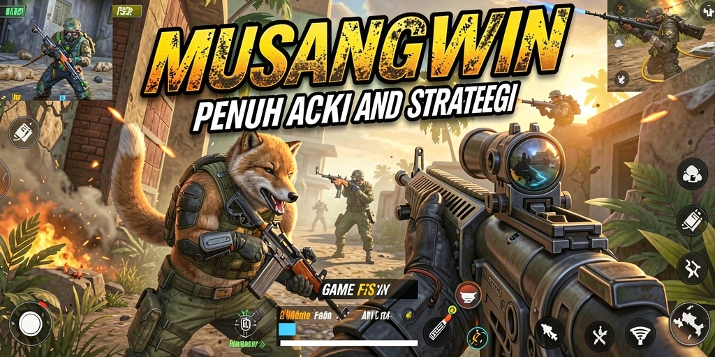 Tampilan aksi mendebarkan dalam gameplay MUSANGWIN.