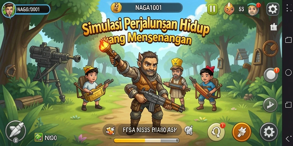 Tampilan gameplay menarik dari NAGA1001 dalam simulasi kehidupan.