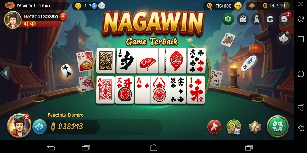 Tampilan aksi seru dalam NAGAWIN saat bermain domino.
