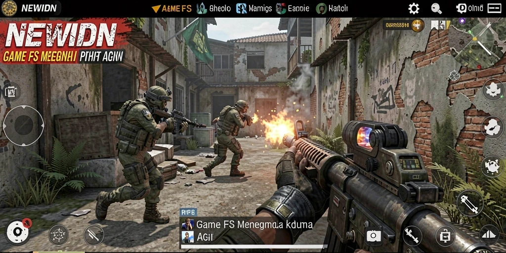 Screenshot gameplay <strong>NEWIDN</strong> yang menampilkan aksi tembak-menembak mendebarkan.