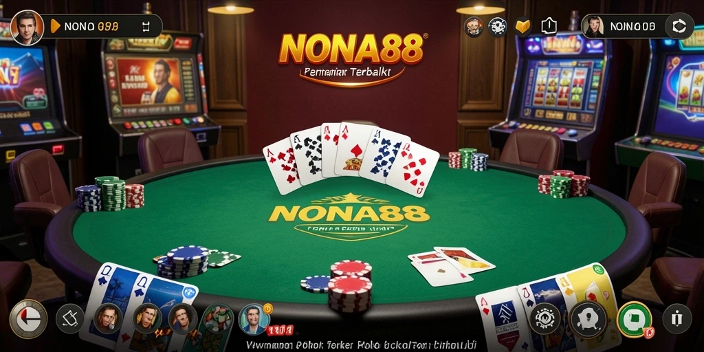 Gameplay seru NONA88 dengan meja poker yang ramai.
