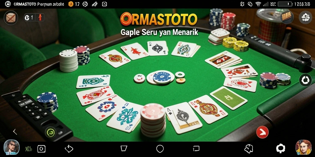 Tampilan gameplay ORMASTOTO yang menampilkan keseruan Gaple.