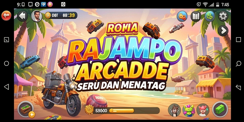 Tampilan gameplay seru dari RAJAMPO dengan tantangan arcade.
