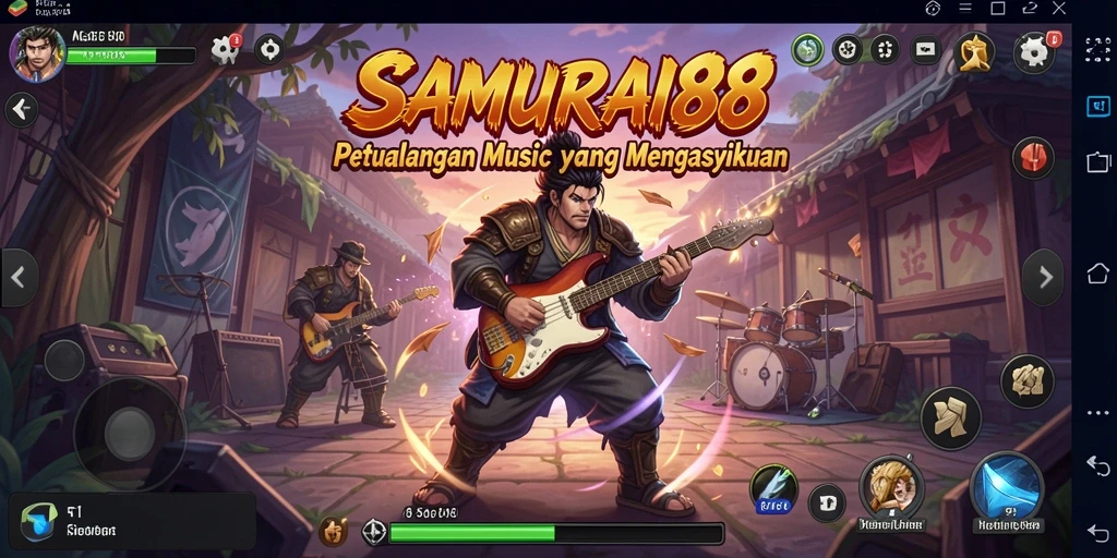 Tampilan gameplay luar biasa di <strong>SAMURAI88</strong> dengan berbagai alat musik.