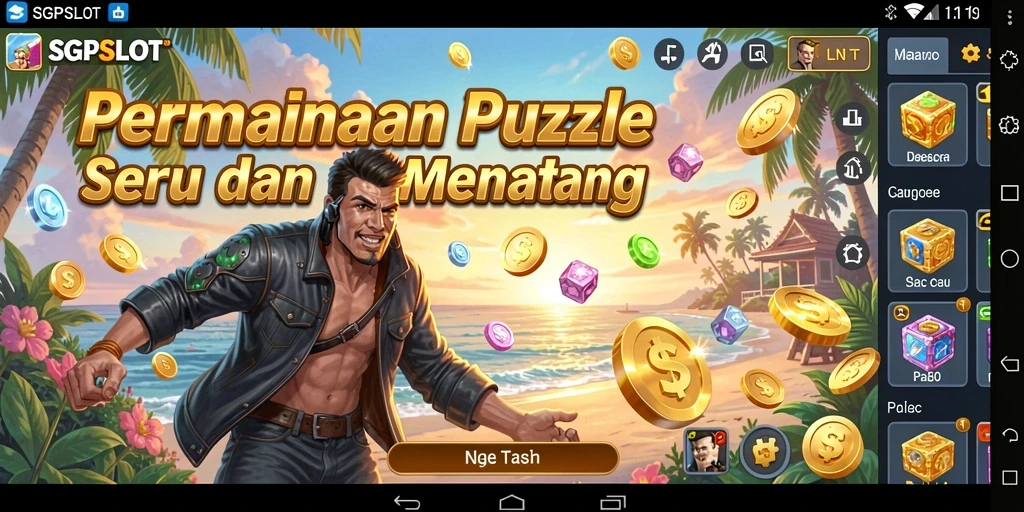 Screenshot dari gameplay SGPSLOT menampilkan level teka-teki yang menantang.